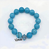 Natural Turquoise Round Beaded Stretch Bracelet XU8042-2-1