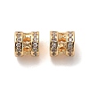 Brass Micro Pave Clear Cubic Zirconia Beads KK-B110-09G-2