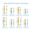 Kissitty 32 Sets 16 Styles Brass Magnetic Clasps KK-KS0001-28-3