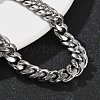 304 Stainless Steel Cuban Link Chain Bracelets for Men BJEW-Z081-01P-03-2