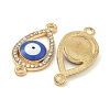 Alloy Blue Enamel Evil Eye Connector Charms ENAM-S003-03F-2