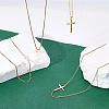 4Pcs 4 Styles Brass & 304 Stainless Steel Sideways Cross Box Chain Necklaces for Women NJEW-UN0001-67-2