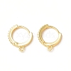 Brass Micro Pave Clear Cubic Zirconia Hoop Earring Findings KK-C018-01A-G-1