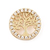 Brass Micro Pave Clear Cubic Zirconia Slide Charms ZIRC-I068-31G-1