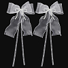 Bowknot Polyester Gauze with Plastic Pearl Curtain Holdback AJEW-WH0314-541-8