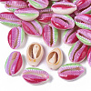 Printed Natural Cowrie Shell Beads X-SSHEL-R047-01-A09-1