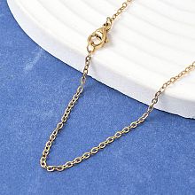 Ion Plating(IP) 304 Stainless Steel Cable Chain Necklaces NJEW-M124-01G