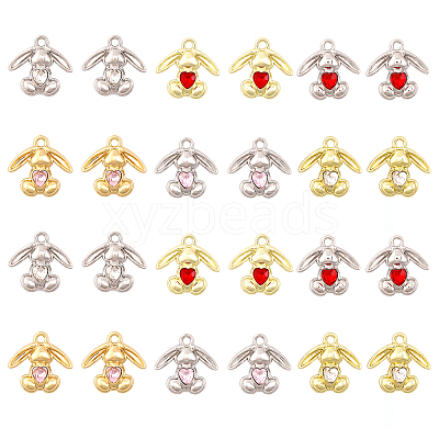 24Pcs 6 Style Rack Plating Alloy Pendants FIND-CA0006-79-1