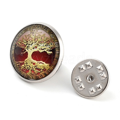 Round Glass Brooches JEWB-A022-02G-1