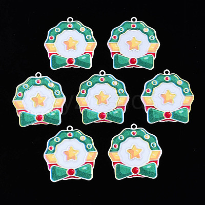 Spray Painted Brass Pendants KK-Q281-012-1
