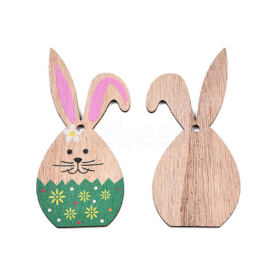 Single-Sided Printed Wood Big Pendants WOOD-N005-89-A05-1