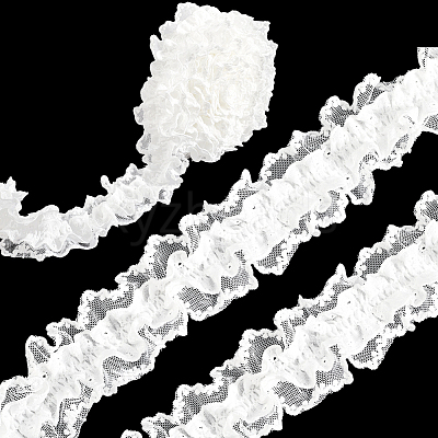Cotton Pleated Elastic Lace Ribbon OCOR-WH20006-30A-1