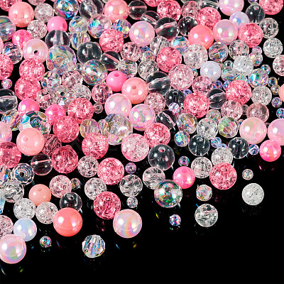 Transparent & Opaque Acrylic Bead OACR-TAC0002-08B-1