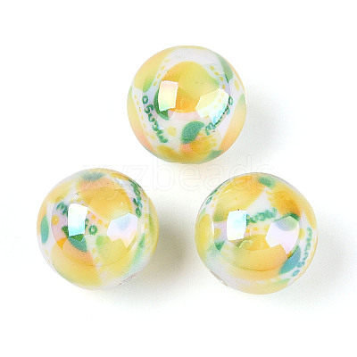 Printed Opaque Acrylic Beads MACR-T048-04A-1