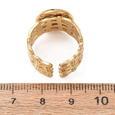 Woven Bezel 304 Stainless Steel Cuff Ring Components SA-CBAD8FA-01G-03-1