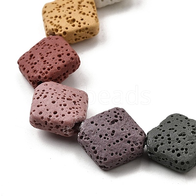 Dyed Natural Lava Rock Beads Strands G-A264-A03-01A-1
