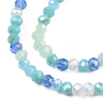 Electroplate Glass Beads Strands X-EGLA-T020-12F-1