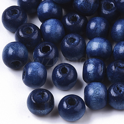 Dyed Natural Wood Beads WOOD-Q006-10mm-14-LF-1-1