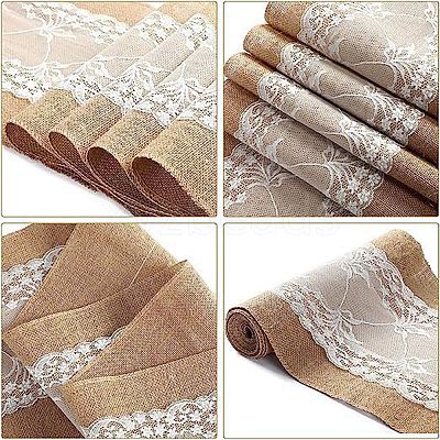 Jute Cloth & Lace Table Runners HULI-PW0002-131B-1
