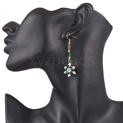 Glass Seed Beads Dnagle Earrings EJEW-MZ00501-04-1