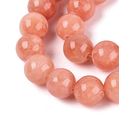 Natural Dyed Yellow Jade Gemstone Bead Strands G-R271-10mm-Y31-1