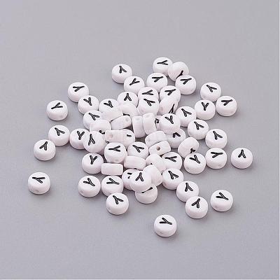 Acrylic Horizontal Hole Letter Beads X-PL37C9070-Y-1