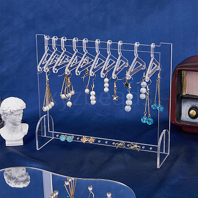 Transparent Acrylic Earring Hanging Display Stands EDIS-FH0001-04-1