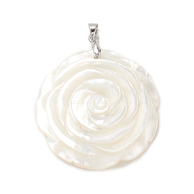 Natural White Shell Pendants BSHE-E029-03P-02-1