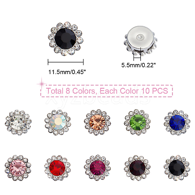 AHADEMAKER 144pcs 9 colors Flower Sew on Rhinestones RB-GA0001-01B-1