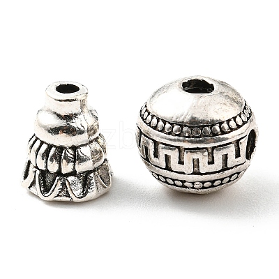 Tibetan Style Alloy 3 Hole Guru Beads FIND-A031-05AS-1
