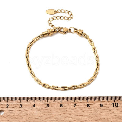 304 Stainless Steel Cable Chains Bracelets for Women BJEW-A158-02B-G-1