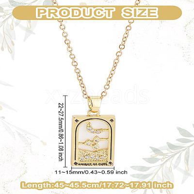 Brass with Cubic Zirconia Pendants Necklaces NJEW-LP0001-45J-G-1
