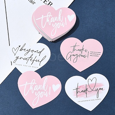 4 Bags 4 Styles Coated Paper Thank You Greeting Card DIY-FS0007-88-1