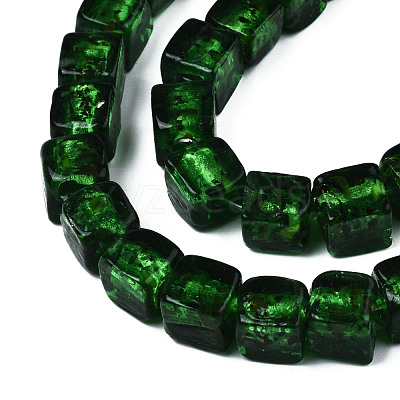 Handmade Silver Foil Lampwork Beads FOIL-N004-01A-02-1