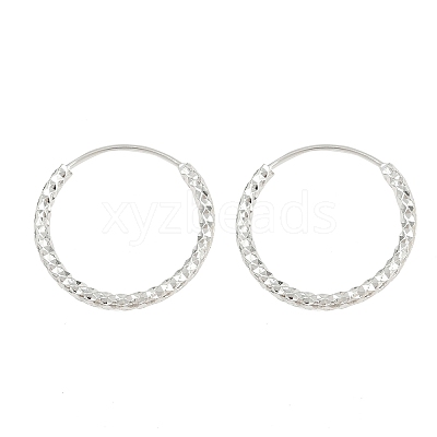 Brass Textured Hoop Earrings EJEW-F378-03C-S-1