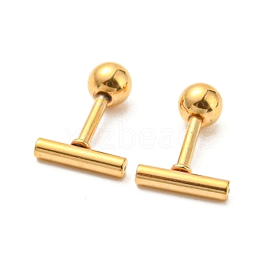 Ion Plating(IP) 304 Stainless Steel Stud Earrings EJEW-Z034-04A-G-1