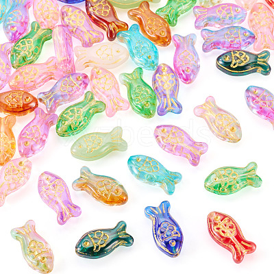50Pcs Baking Paint Transparent Glass Beads DGLA-TA0001-62-1
