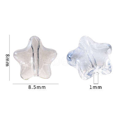 20Pcs Transparent Spray Painted Glass Beads GLAA-YW0001-14-1