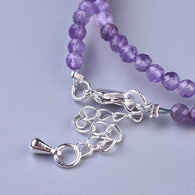 Natural Amethyst Beaded Necklaces NJEW-K114-B-A21-1