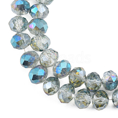 Transparent Crackle Electroplate Glass Beads Strands EGLA-T008-028-B06-1
