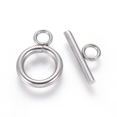 Non-Tarnish 304 Stainless Steel Toggle Clasps STAS-I120-61C-P-1