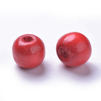 Dyed Natural Wood Beads X-WOOD-Q006-10mm-01-LF-1