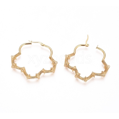 Long-Lasting Plated 304 Stainless Steel Wire Wrapped Hoop Earrings EJEW-D250-03A-G-1