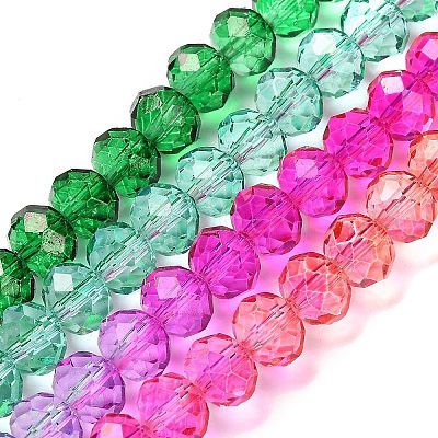 Transparent Painted Glass Beads Strands X1-DGLA-A034-T8mm-A03-1