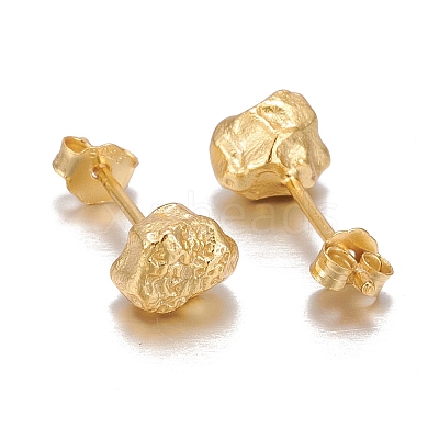 925 Sterling Silver Stud Earrings EJEW-F265-02G-1