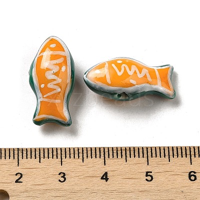 Handmade Printed Porcelain Beads PORC-E015-17D-1