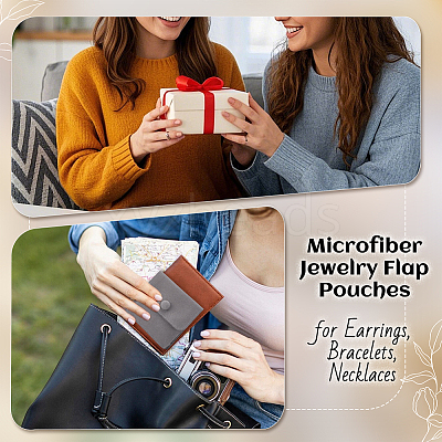Microfiber Jewelry Flap Pouches ABAG-WH0032-121B-1