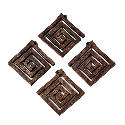 Natural Walnut Wood Pendants WOOD-T032-01-1