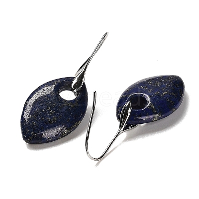 Natural Lapis Lazuli Horse Eye Dangle Earrings EJEW-I315-01P-03-1
