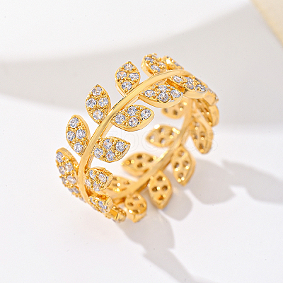Brass Micro Pave Cubic Zirconia Finger Rings for Women UM5323-4-1